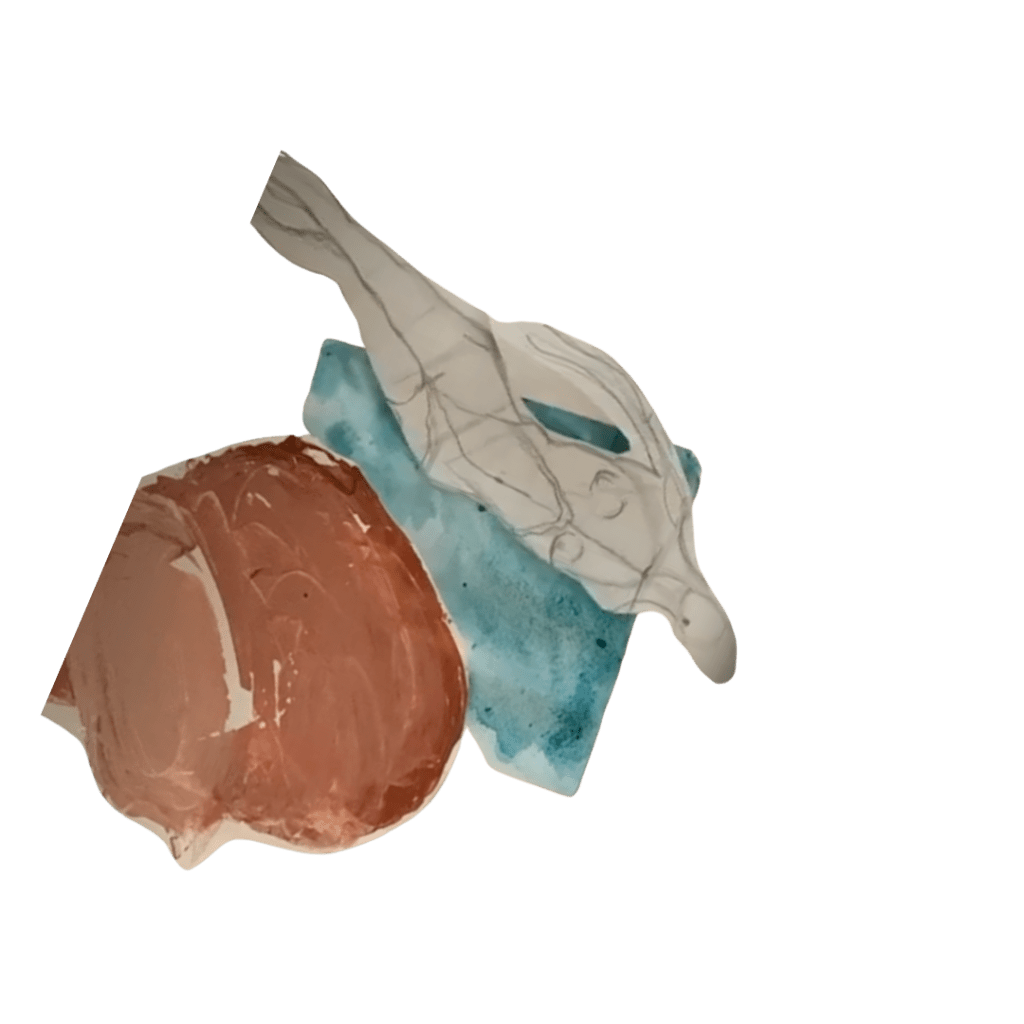 [A still of a paper woman going to sleep with her paper pillow and paper blanket.]
